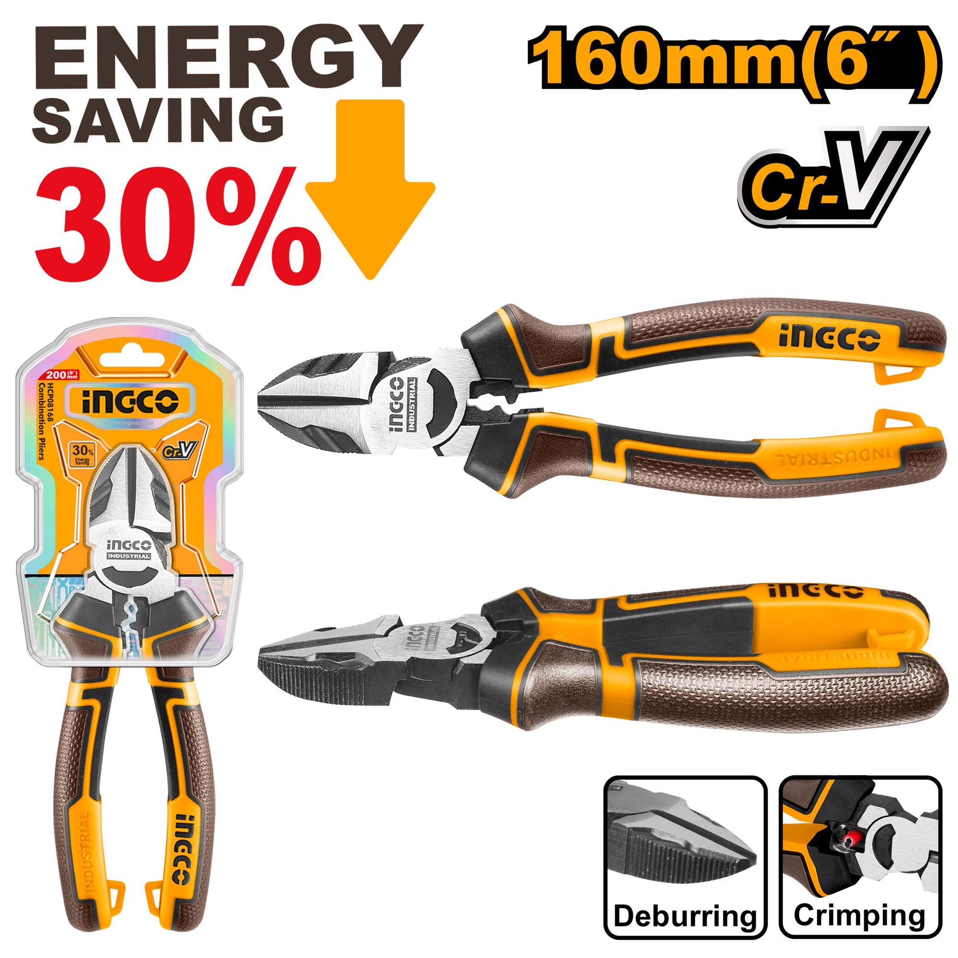 INGCO -  High leverage diagonal cutting pliers 160mm HHLDCP28160