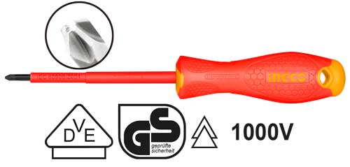 INGCO -  Insulated screwdriver PZ2*100MM HISD81PZ2100