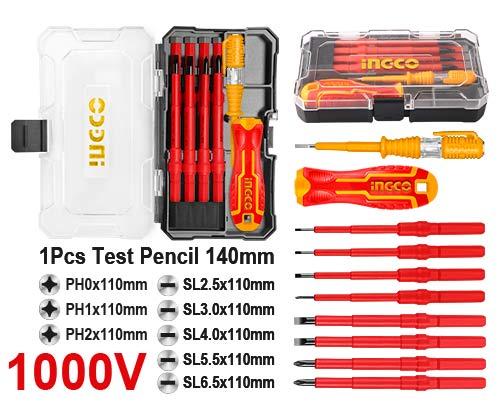 INGCO -  10 Pcs interchangeable Insulated screwdriver set  HKISD1008