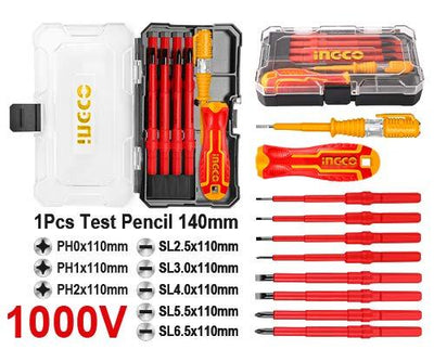 INGCO -  10 Pcs interchangeable Insulated screwdriver set  HKISD1008