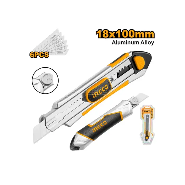 INGCO -  Snap-off blade knife 100*18mm HKNS1808