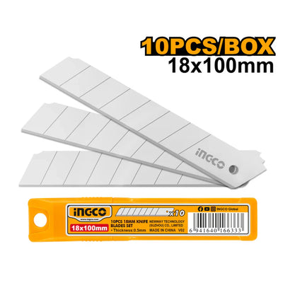 INGCO -  10 Pcs 18mm knife blades set  HKNSB112