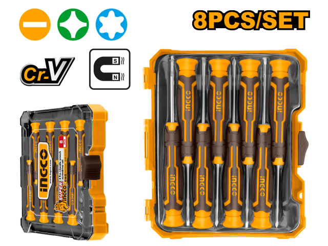 INGCO -  8 Pcs precision screwdriver set  HKSD0818