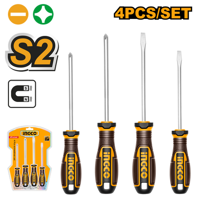 INGCO -  4 Pcs screwdriver set  HKSDS0428