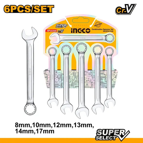 INGCO -  6Pcs Combination spanner set  HKSPA1068