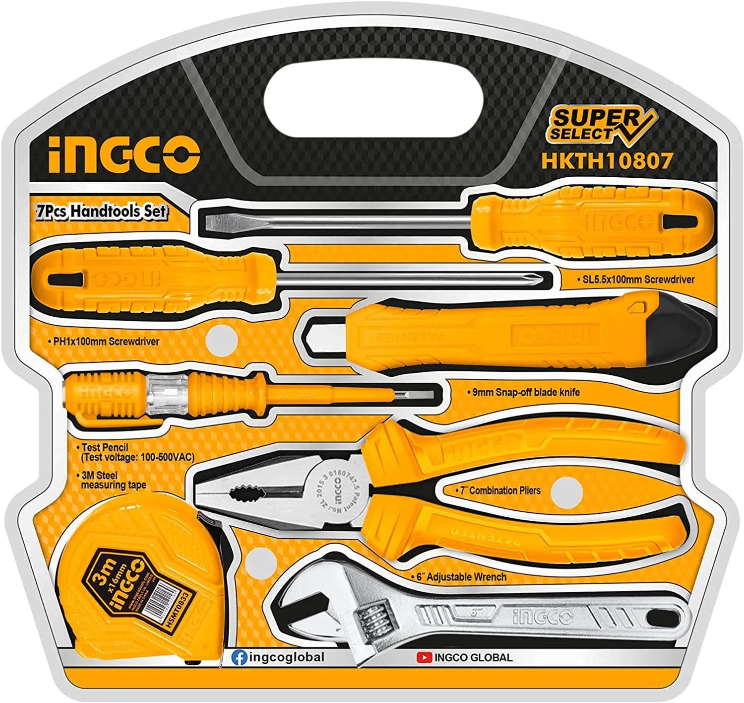 INGCO -  7 Pcs hand tools set  HKTH10807