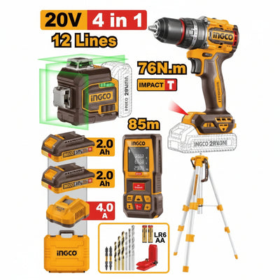 INGCO - Cordless Combo Kit - Item No. HLL 260467 Industrial