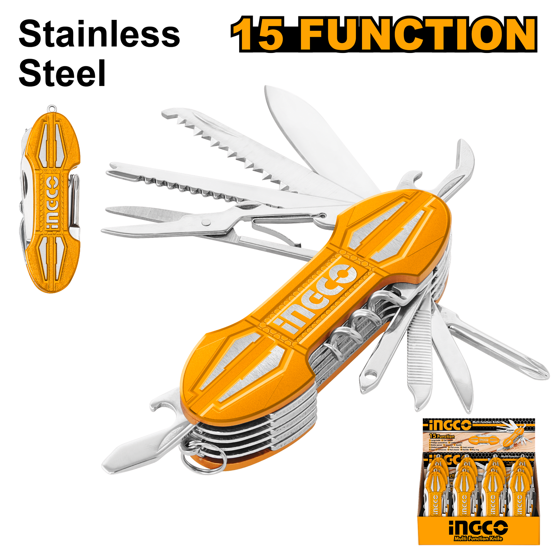 INGCO -  Multi-function knife 15 functions HMFK8158