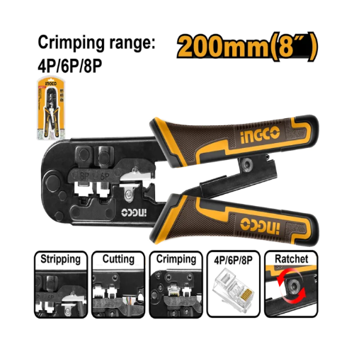 INGCO -  Modular plug crimper labor saving rachet HMPCN2468R