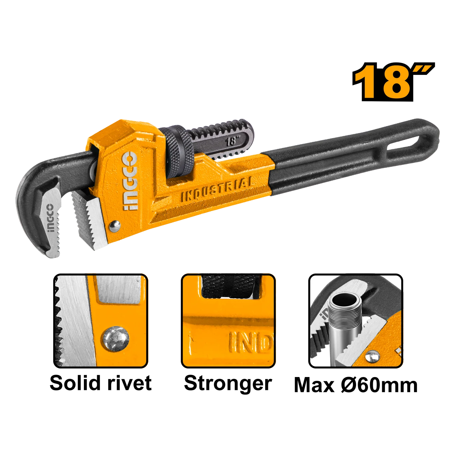 INGCO -  Pipe wrench 60mm HPW0818
