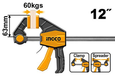INGCO -  Quick bar clamp 63*300mm HQBC01602