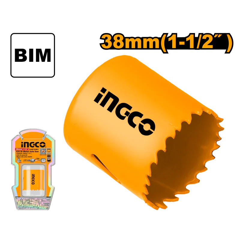 INGCO -  HSS bi-metal hole saw 38mm HSB10381