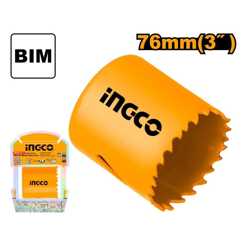 INGCO -  HSS bi-metal hole saw 76mm HSB10761