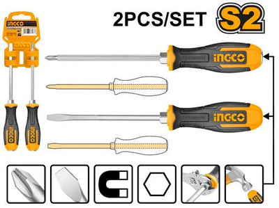 INGCO -  2 Pcs go-through screwdriver set  HSGT680208