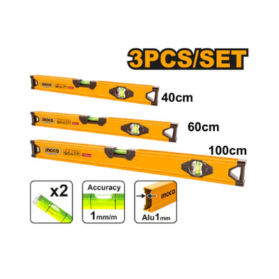 INGCO -  Spirit level set 3pcs HSL10403