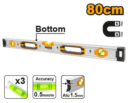INGCO -  Spirit level with powerful magnets 80cm HSL38080M