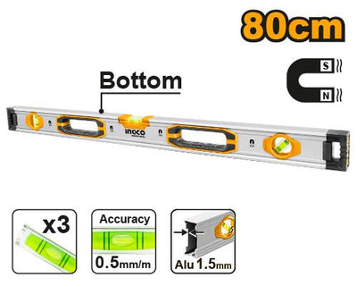 INGCO -  Spirit level with powerful magnets 80cm HSL38080M
