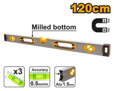 INGCO -  Spirit level with powerful magnets 120cm HSL38120M