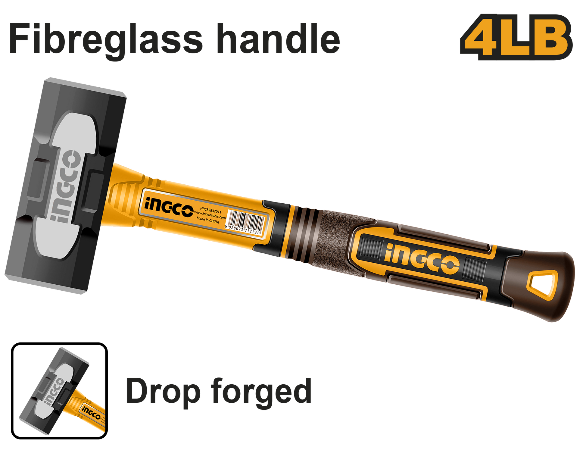 INGCO -  Sledge hammer 4lb innovated HSLH8104