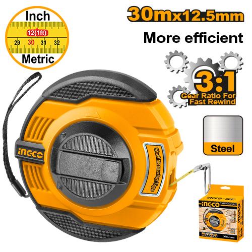 INGCO -  Steel measuring tape 30*12.5mm HSMT8430