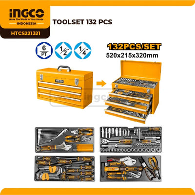 INGCO -  132 Pcs tool chest set  HTCS221321