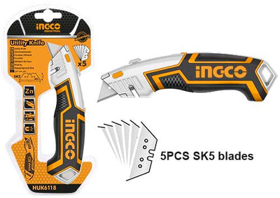 INGCO -  Utility knife 5pcs HUK6118