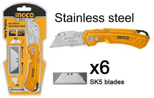 INGCO -  Folding knife 6pcs HUK6288