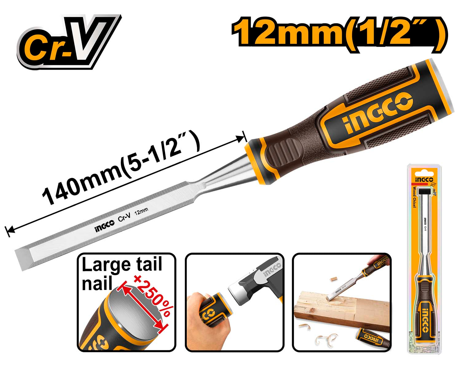 INGCO -  Wood chisel 12mm HWC0812