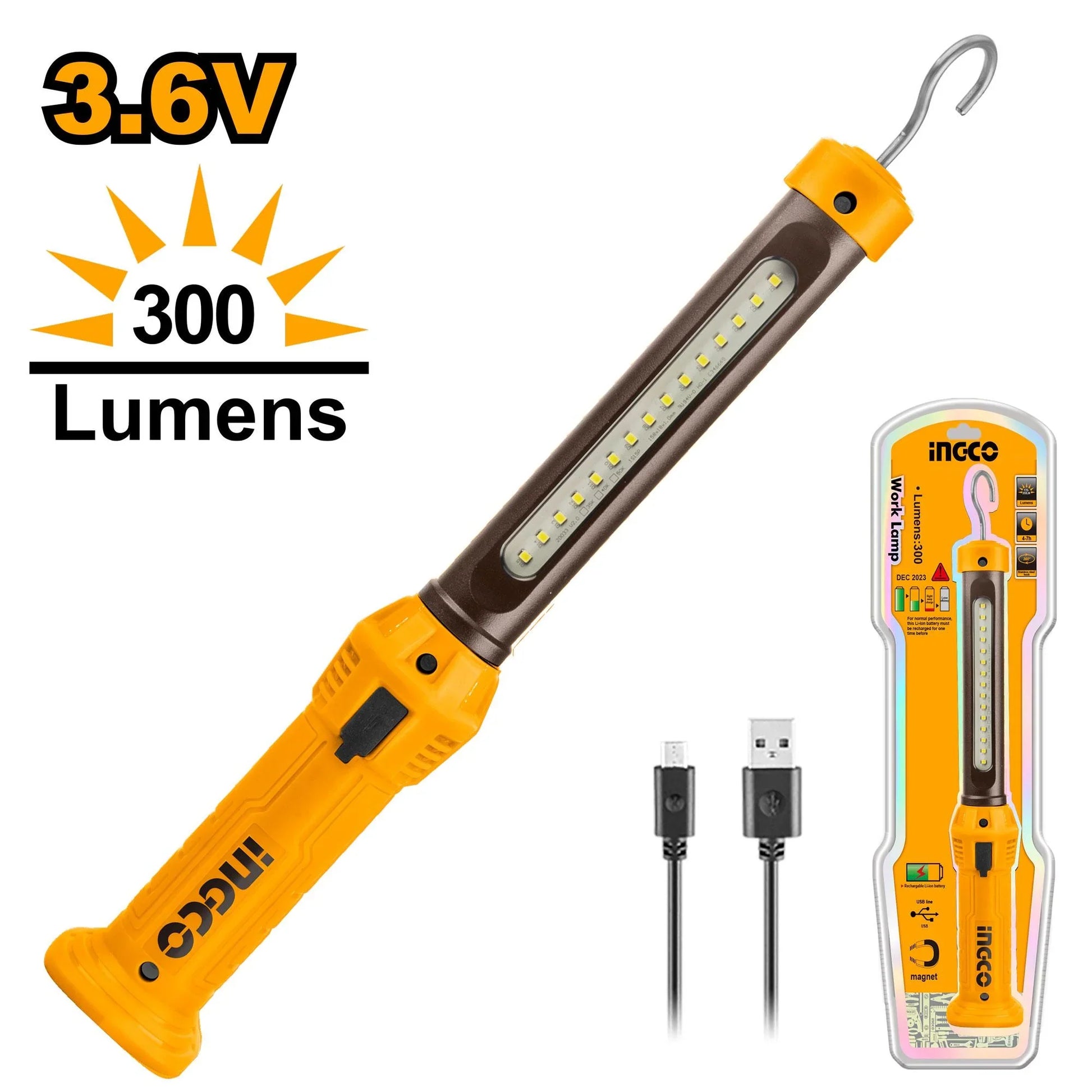 INGCO -  Cordless work lamp 3.5w HWLI35261
