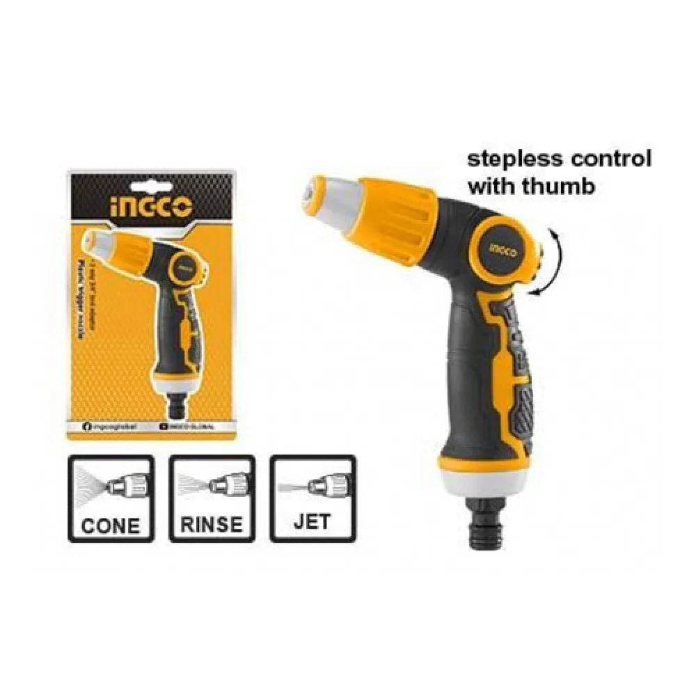 INGCO -  Plastic trigger nozzle 3-way with adaptor HWSG6031