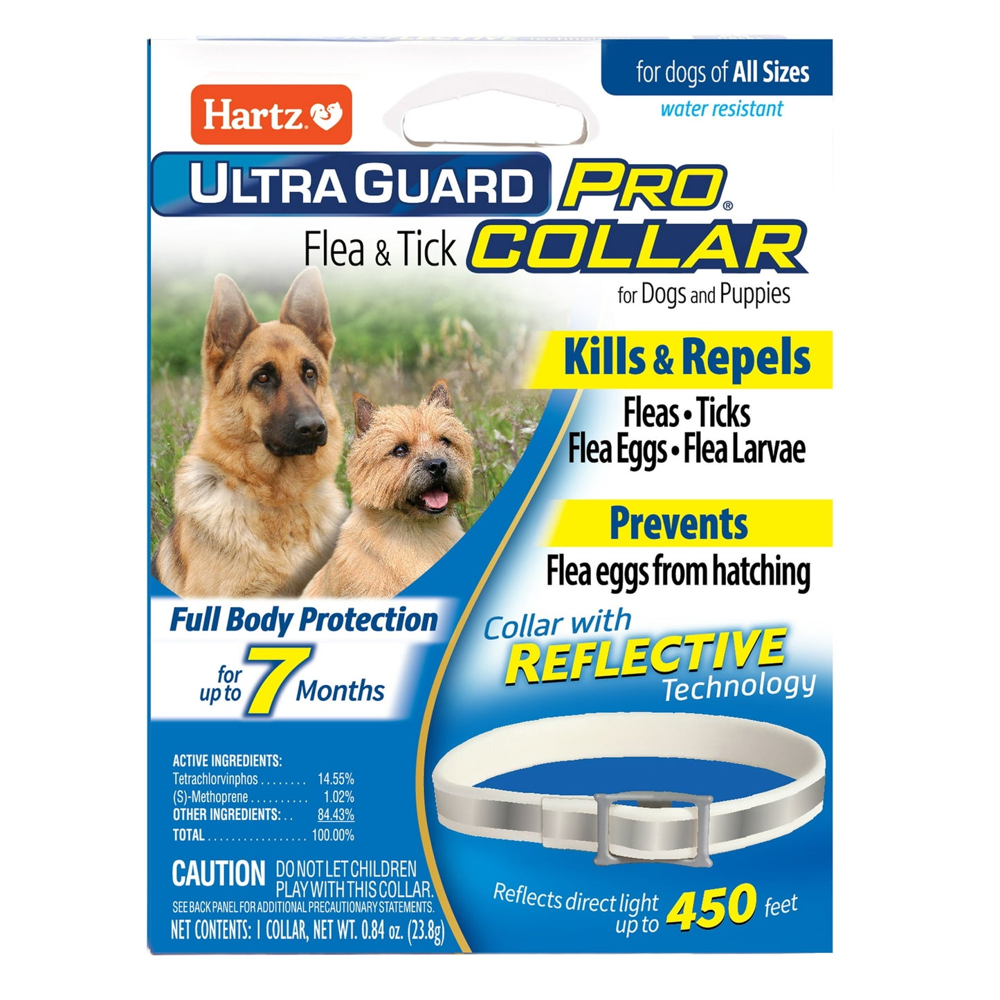 Hartz UltraGuard Pro - Reflective Flea & Tick Collar for Dogs and Puppies - 7 Months Protection - 1ct (20" Neck)