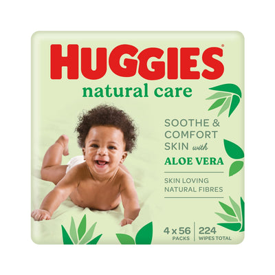 Huggies Baby - Wet Cleansing Wipes - Natural Care - Quad Pack - 224ct