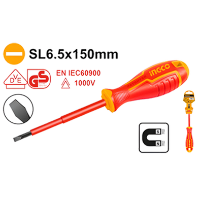 INGCO -  Insulated screwdriver SL6.5*150MM HISD816150
