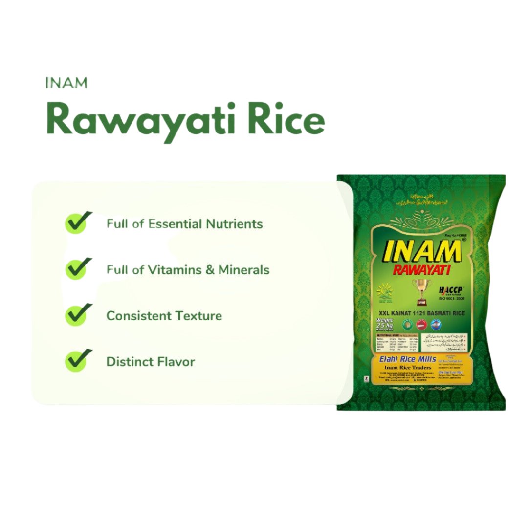 Inam Rice - Riwayati - Kainat Superior Quality Basmati 1121 - XXL - 25 KG
