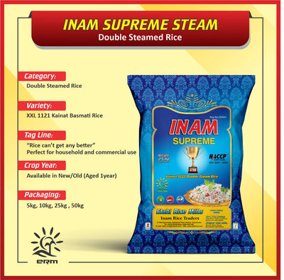 Inam Rice - Supreme - Kainat Basmati 1121 - XXL Double Steam Rice
