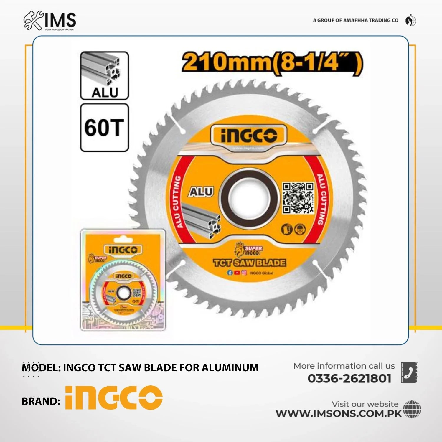 INGCO -  TCT saw blade for aluminum 210mm TSB321023