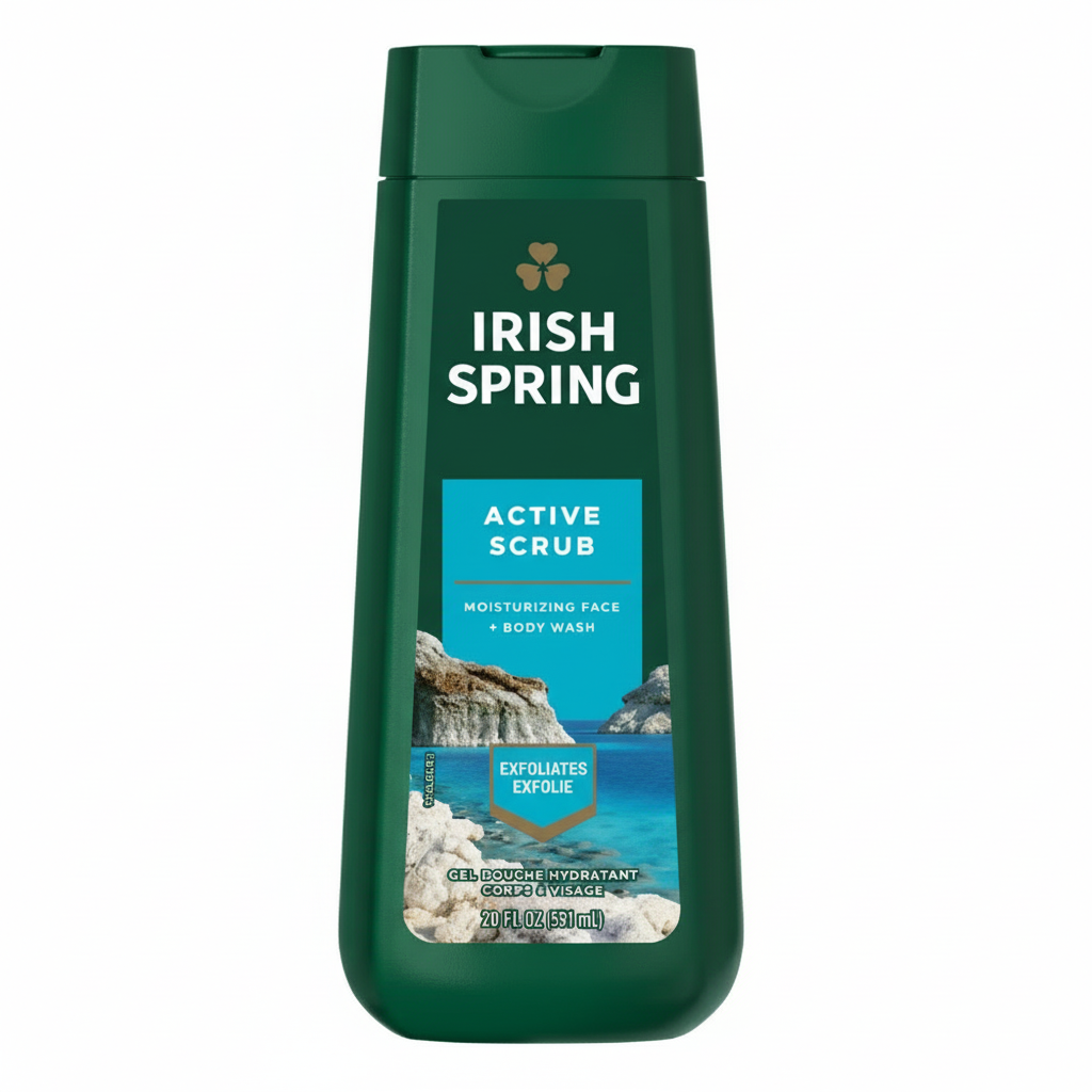 IRISH SPRING - ACTIVE SCRUB - Face + Body Wash - 591ml/20oz