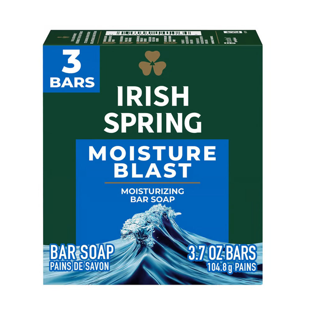 Irish Spring - Moisture Blast - Deodorant Soap Bar - 314.4g (3 x 104.8g)