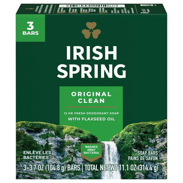 Irish spring deodorant soap bars original was launched by the design house of irish spring Feel fresh and clean with this original formula Leaves skin feeling moisturized Recommended for everyday use
Irish Spring Deodorant Soap Bars Original, 3 Count
This bar soap for men is mild for skin, so you can feel as great as you smell
98% naturally derived formula that’s paraben, phthalate and gluten free