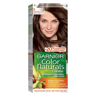 GARNIER - HAIR COLOR - Naturals Creme - 5 LIGHT BROWN - Chantain Clair - 110ml (Imported)