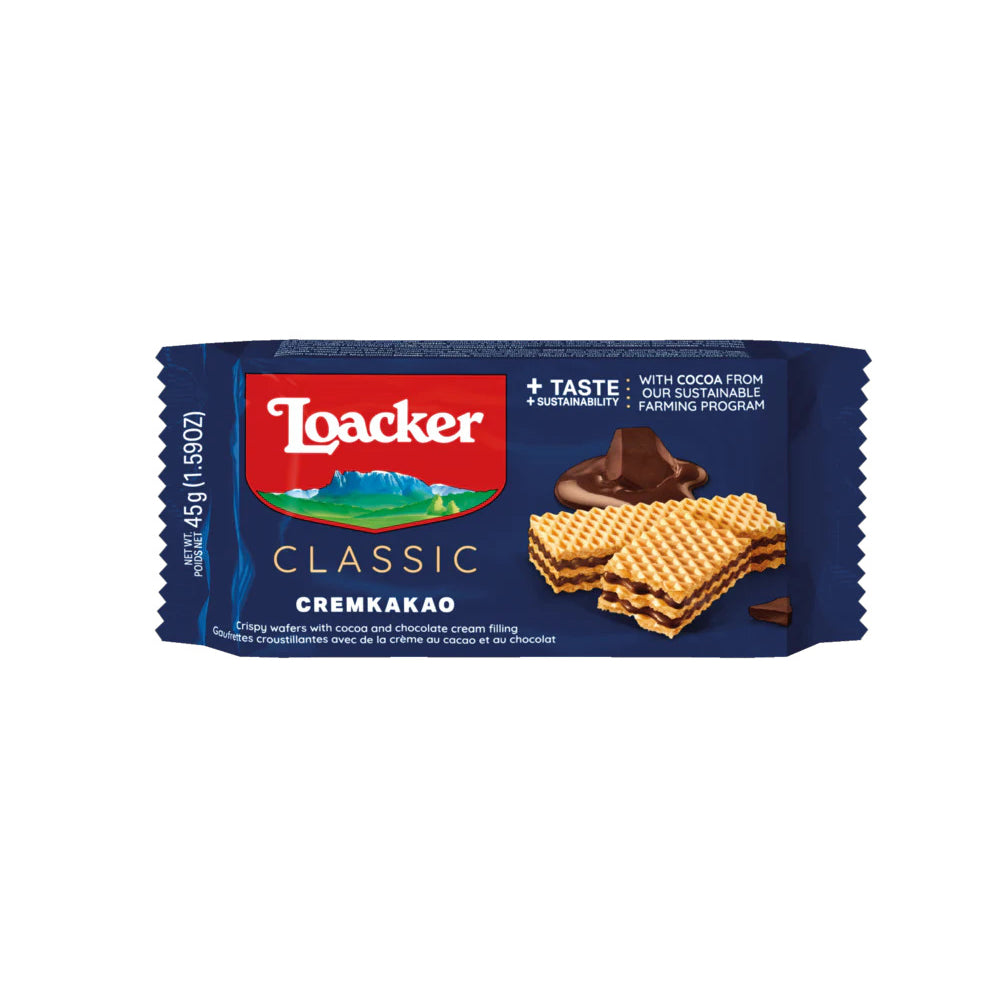 Loacker - Classic Wafer - Chocolate (Cremkakao) - 45gm - 100 CT