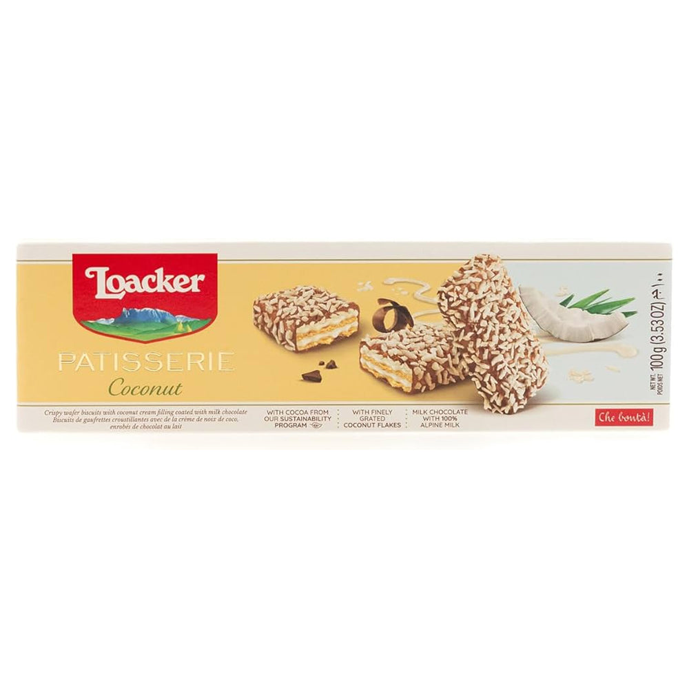 Loacker - Quadratini Patisserie - Coconut - 100gm - 12 CT | Jodiabaazar ...