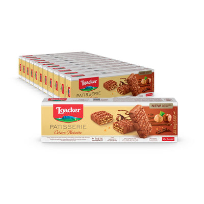 Loacker - Quadratini Patisserie - Crème Noisette - 100gm - 12 CT