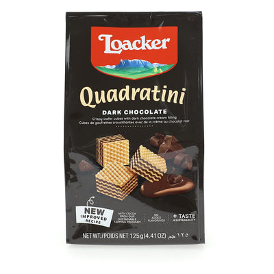 Loacker - Quadratini Wafer - Dark Chocolate - 125gm - 24 CT