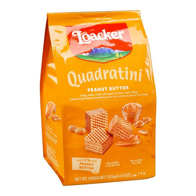 Loacker - Quadratini Wafer - Peanut Butter - 125gm - 24 CT