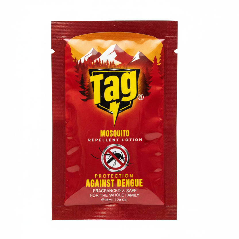 Tag Mosquito - Repellent Lotion - Sachet - Advanced Skin Moisturizer - Pack of 12