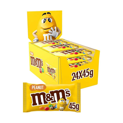 M&Ms - Peanut -Chocolate Candy - 24 Pcs x 45 gm