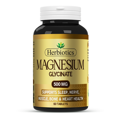 Herbiotics - Magnesium Glycinate - Supplement - 500 MG & 1000 MG - Muscle & Nerve Support