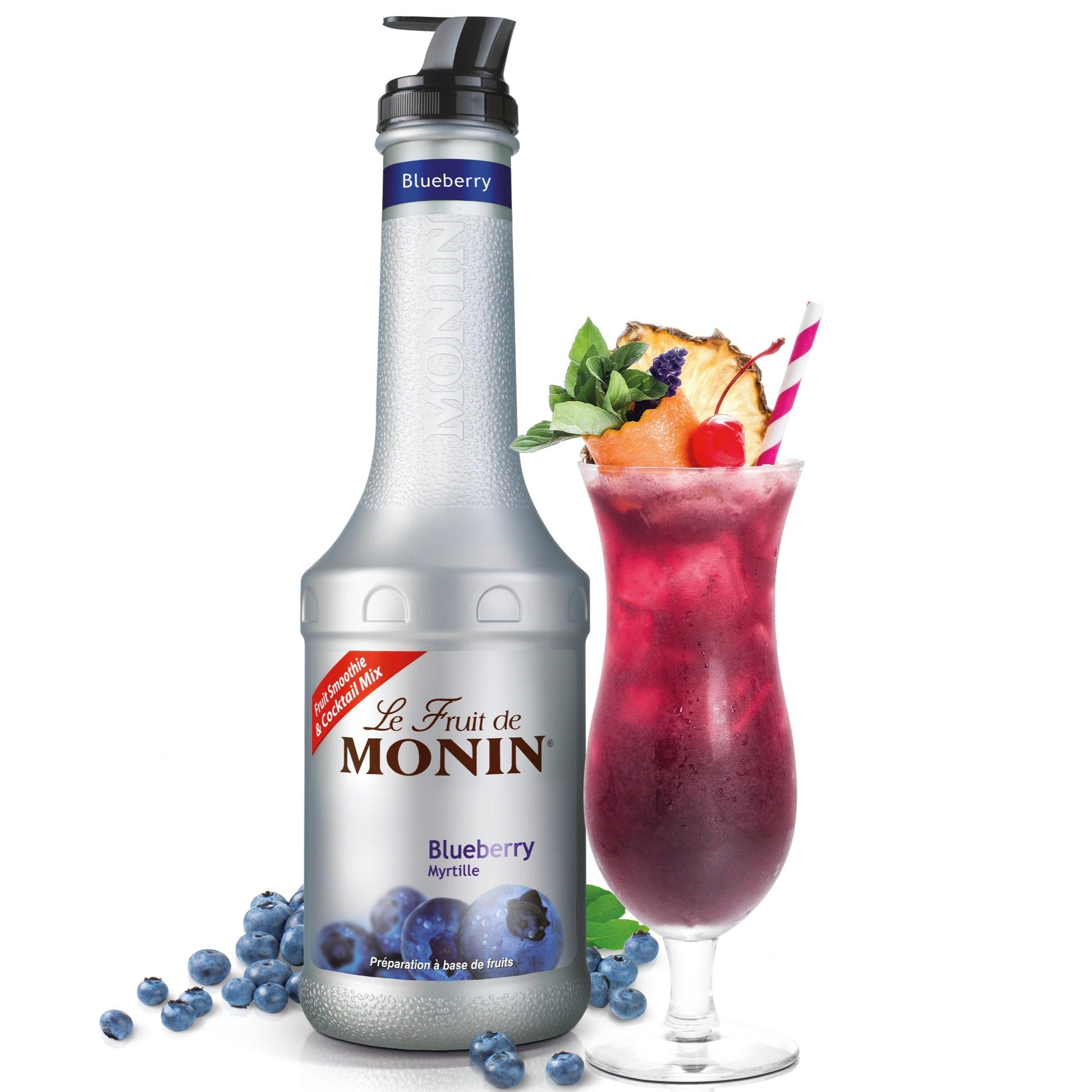 Monin - Blueberry Purée - MYRTILLE Blueberry - 1 Liter - Le Fruit De Monin