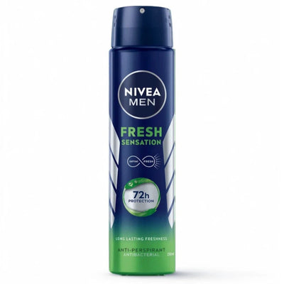 Nivea Men Fresh Sensation deodorant spray on a white background